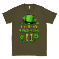 Army Green Just here for the shenanigans St. Patrick's Classic Tee - OliviaCreatesArt