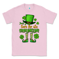 Bubblegum Pink Just here for the shenanigans St. Patrick's Classic Tee - OliviaCreatesArt