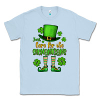 Dusty Blue Just here for the shenanigans St. Patrick's Classic Tee - OliviaCreatesArt