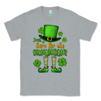 Heather Grey Just here for the shenanigans St. Patrick's Classic Tee - OliviaCreatesArt