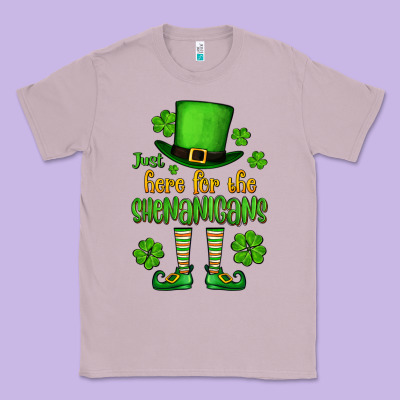 Just Here For The Shenanigans St. Patrick's Classic Tee Designed By Oliviacreatesart