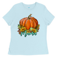 Baby Blue pumpkin mama Ladies Tee - BundleAndBundleShop