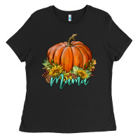 Black pumpkin mama Ladies Tee - BundleAndBundleShop