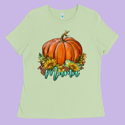 Pumpkin Mama Ladies Tee Designed By Bundleandbundleshop