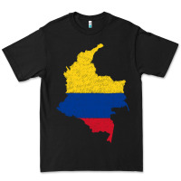 Black colombia Flag Map Drawing Line Art Premium Tee - linhVisuals