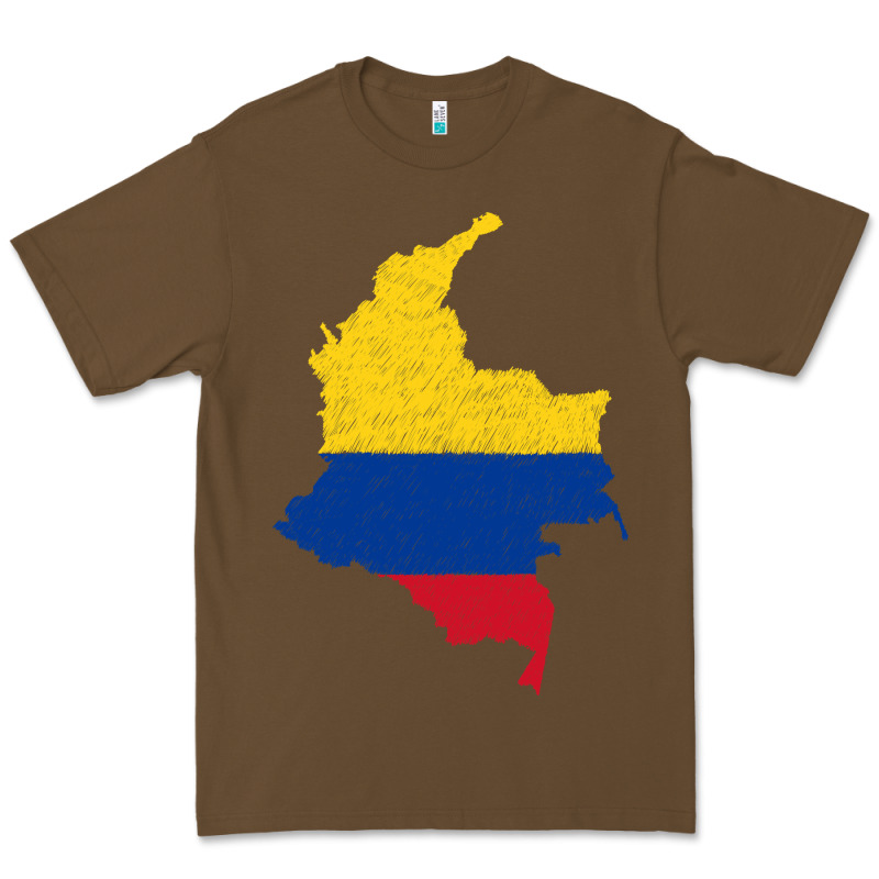 Colombia Flag Map Drawing Line Art Premium Tee by linhVisuals | Teevron