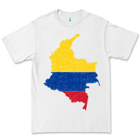 White colombia Flag Map Drawing Line Art Premium Tee - linhVisuals