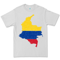 Dove Grey colombia Flag Map Drawing Line Art Premium Tee - linhVisuals