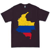 Plum colombia Flag Map Drawing Line Art Premium Tee - linhVisuals