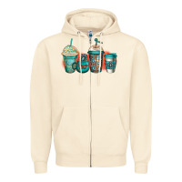 Sandshell turquoise junkie coffee cups Zipper Hoodie - Jasminsmagicworld