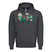 Smoke turquoise junkie coffee cups Zipper Hoodie - Jasminsmagicworld
