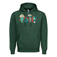 Sports Green turquoise junkie coffee cups Zipper Hoodie - Jasminsmagicworld