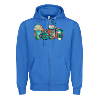 True Royal turquoise junkie coffee cups Zipper Hoodie - Jasminsmagicworld