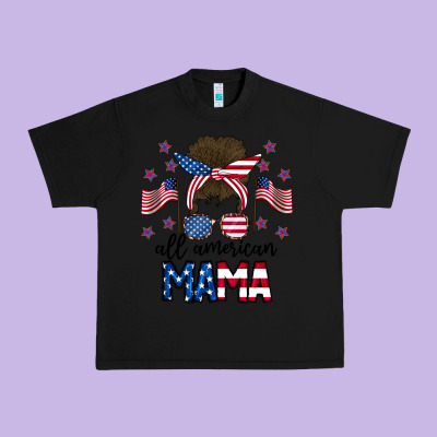 All American Mama Messy Buny Urban Heavy Tee Designed By Cowhidedigitalart