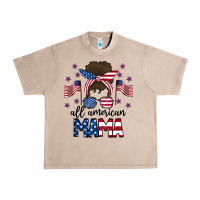 French Oak All American Mama Messy Buny Urban Heavy Tee - CowhideDigitalArt