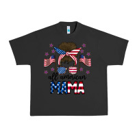 Pigment Black All American Mama Messy Buny Urban Heavy Tee - CowhideDigitalArt