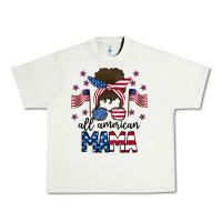 Pistachio All American Mama Messy Buny Urban Heavy Tee - CowhideDigitalArt