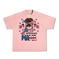 Salmon All American Mama Messy Buny Urban Heavy Tee - CowhideDigitalArt