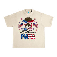 Sandshell All American Mama Messy Buny Urban Heavy Tee - CowhideDigitalArt