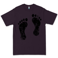 Plum 70's footprints   footprint Premium Tee - linhVisuals