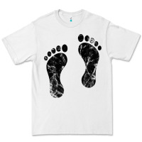 White 70's footprints   footprint Premium Tee - linhVisuals