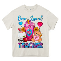 Cream One Loved Teacher Valentines Day Cold Drink Frappe Heavy Core Tee - FaDigitalArtStudio