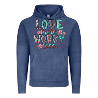 Vintage Denim love more worry less Vintage Hoodie - RacoonDesign