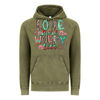 Vintage Olive love more worry less Vintage Hoodie - RacoonDesign