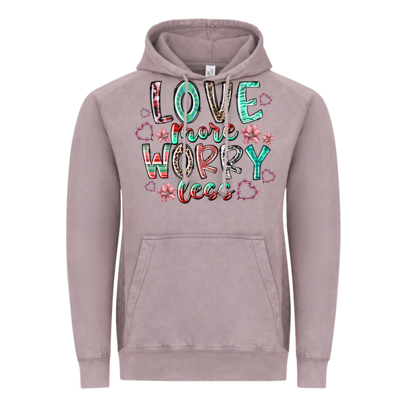 Love More Worry Less Vintage Hoodie by RacoonDesign | Teevron