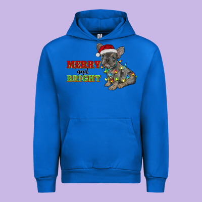 Merry And Bright French Bulldog Urban Hoodie Designed By Ranaportraitstore