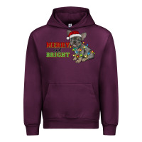 Mauve Wine merry and bright french bulldog Urban Hoodie - RanaPortraitStore