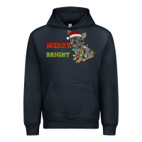 Navy merry and bright french bulldog Urban Hoodie - RanaPortraitStore