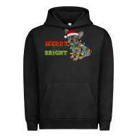 Pigment Black merry and bright french bulldog Urban Hoodie - RanaPortraitStore