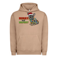 Pigment Burro merry and bright french bulldog Urban Hoodie - RanaPortraitStore