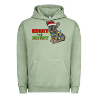 Pigment Oil Green merry and bright french bulldog Urban Hoodie - RanaPortraitStore