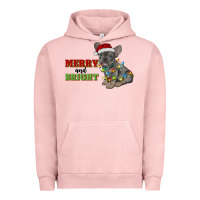 Pigment Salmon merry and bright french bulldog Urban Hoodie - RanaPortraitStore