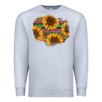 Heather Grey sunflower leopard serape patch Premium Sweatshirt - Jasminsmagicworld