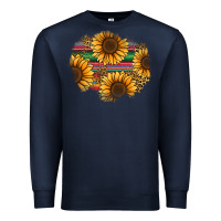 Navy sunflower leopard serape patch Premium Sweatshirt - Jasminsmagicworld