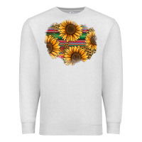 Oatmeal Heather sunflower leopard serape patch Premium Sweatshirt - Jasminsmagicworld