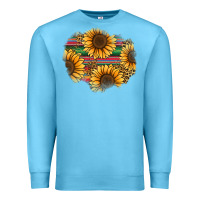 Ocean Blue sunflower leopard serape patch Premium Sweatshirt - Jasminsmagicworld