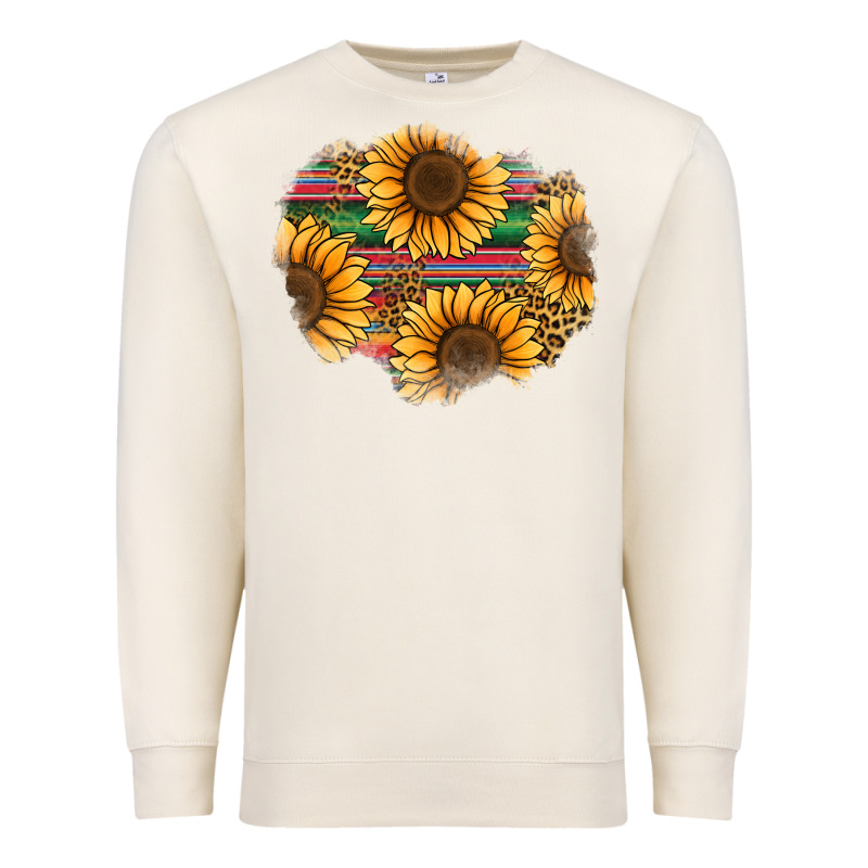 Sunflower Leopard Serape Patch Premium Sweatshirt by Jasminsmagicworld | Teevron