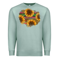 Seafoam sunflower leopard serape patch Premium Sweatshirt - Jasminsmagicworld