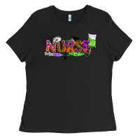 Black halloween nurse Ladies Tee - BundleAndBundleShop