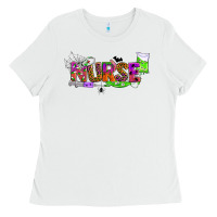 White halloween nurse Ladies Tee - BundleAndBundleShop