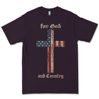 Plum for god and country cross american flag faith us patriotic tank top Premium Tee - linhVisuals