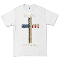 White for god and country cross american flag faith us patriotic tank top Premium Tee - linhVisuals