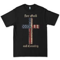 Black for god and country cross american flag faith us patriotic tank top Premium Tee - linhVisuals