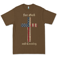 Cacao for god and country cross american flag faith us patriotic tank top Premium Tee - linhVisuals