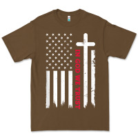 Cacao in god we trust with patriotic vintage american flag t shirt Premium Tee - linhVisuals