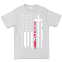 Dove Grey in god we trust with patriotic vintage american flag t shirt Premium Tee - linhVisuals